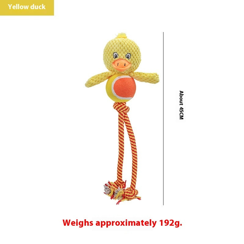 ToyTigris Squeaky Plush Animal Rope Toy for Dogs