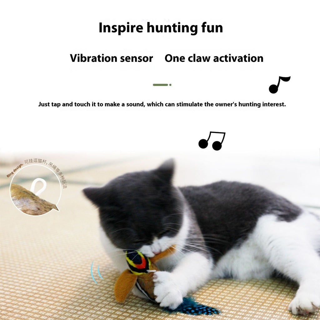 ToyTigris Plush Sound Bird Cat Toy