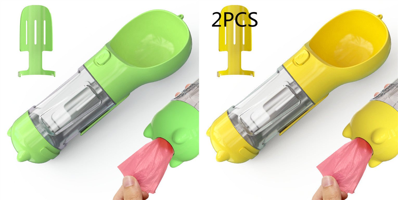 3 In 1 Pet Water Bottle Feeder Bowl Garbage Bag