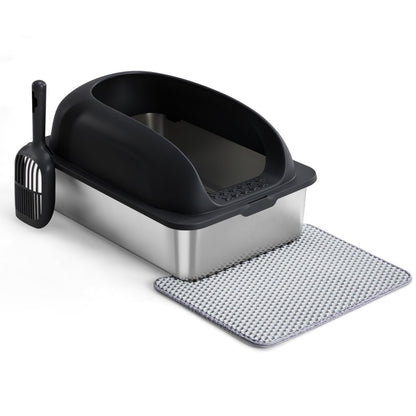 Stainless Steel Cat Litter Box Scoop And Mat Included