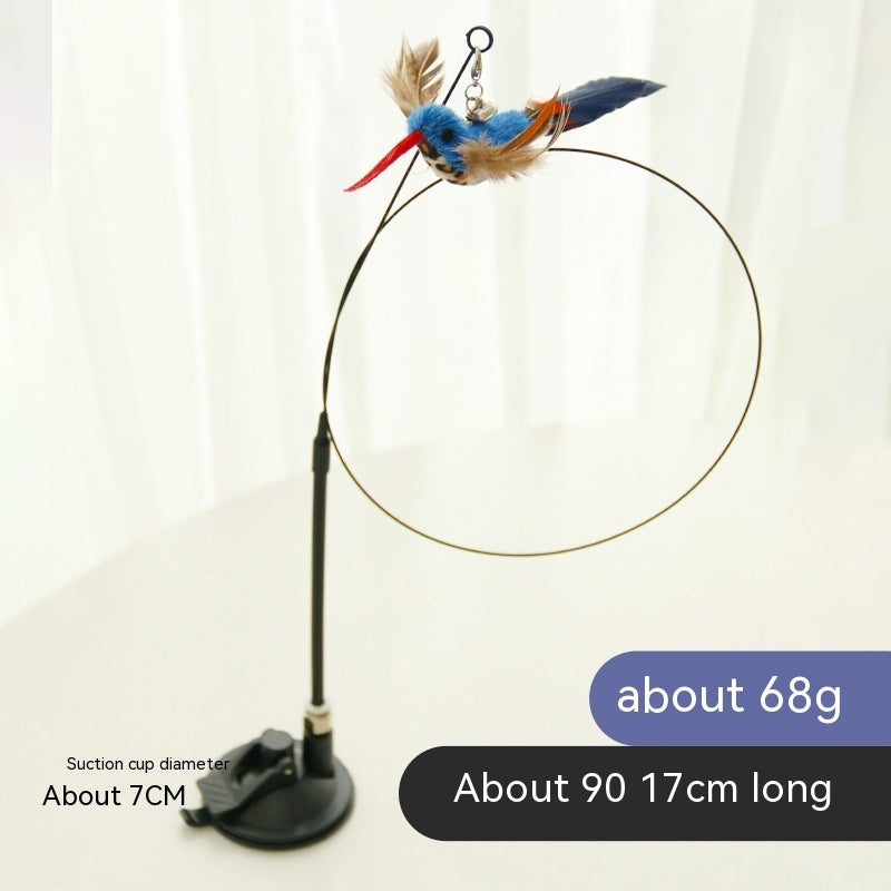 Handsfree Long Stick Feather Cat Toy Interactive Play for Cats