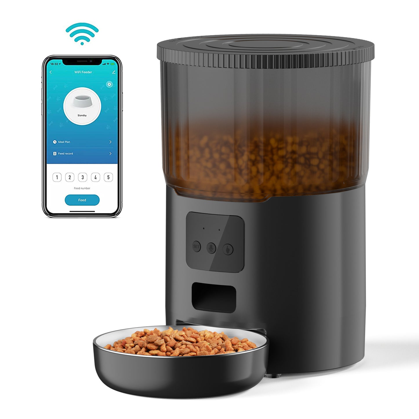 Automatic Pet Feeder with WiFi & USB Options