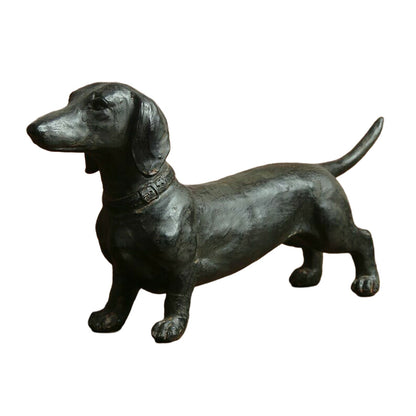 Dackel-Gartenstatue aus Kunstharz