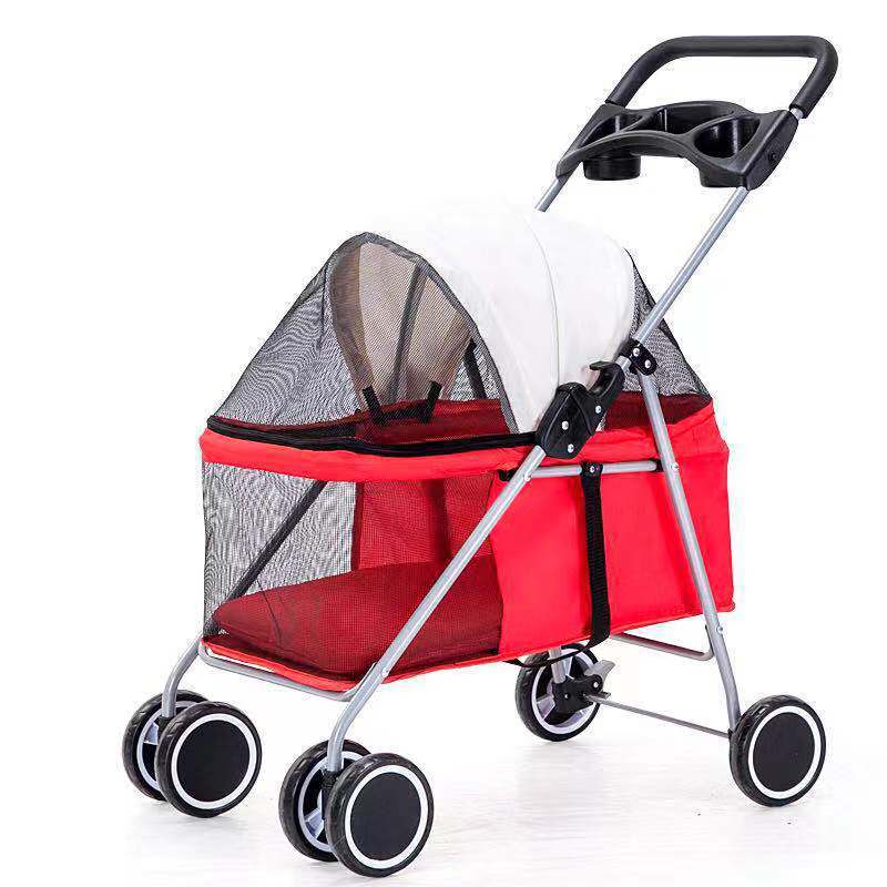 Katze Outdoor Tragbarer faltbarer Haustier-Kinderwagen Auto Hund Katze Pika Klein Leichtgewichtiger Wagen