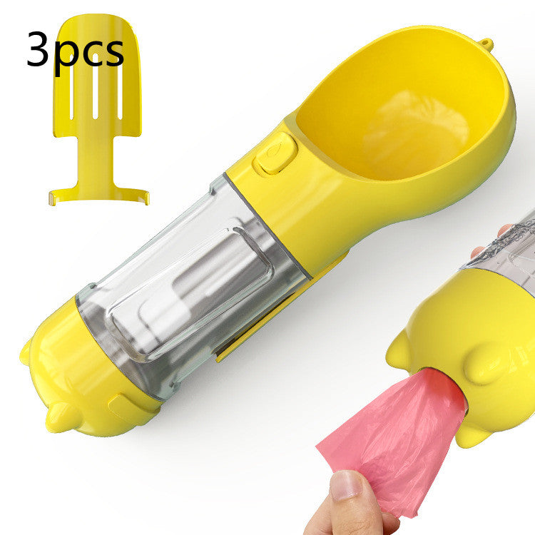 3 In 1 Pet Water Bottle Feeder Bowl Garbage Bag
