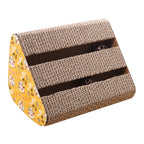 ToyTigris Triangle Corrugated Cat Scratcher with Bell Toy