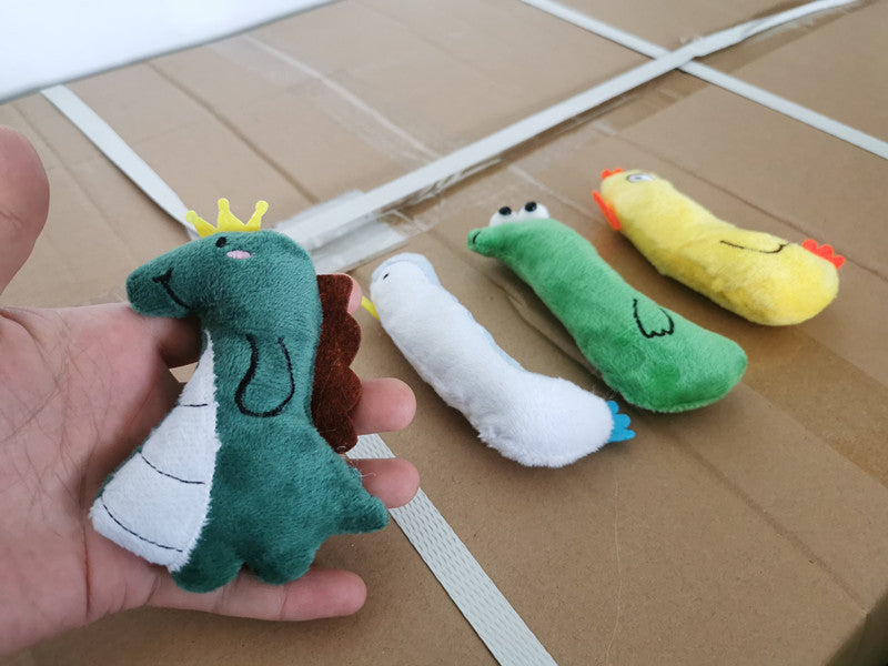 Bite-Resistant Plush Cat Toy with Catnip Interactive Cartoon Animals