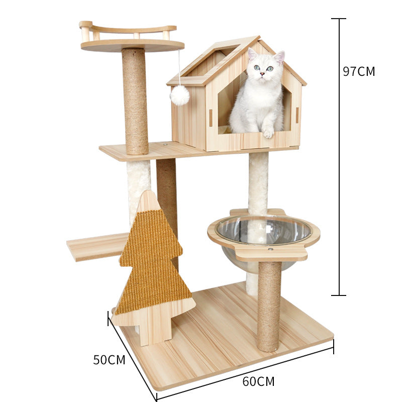 ToyTigris Cat Crawl Nest Scratching Board Tree
