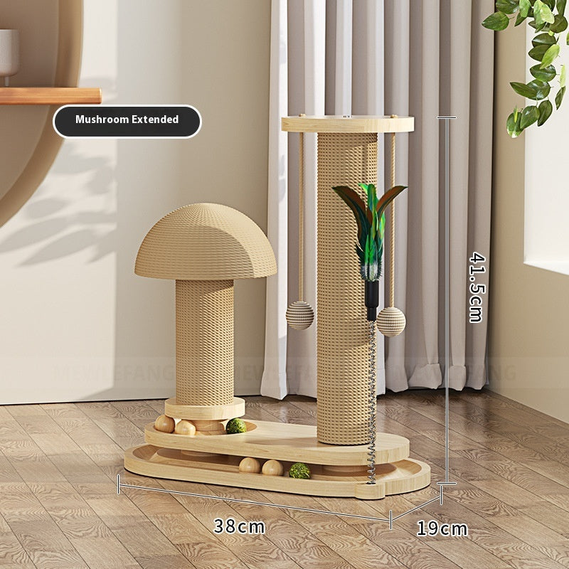 ToyTigris Solid Wood Cat Turntable Scratching Post