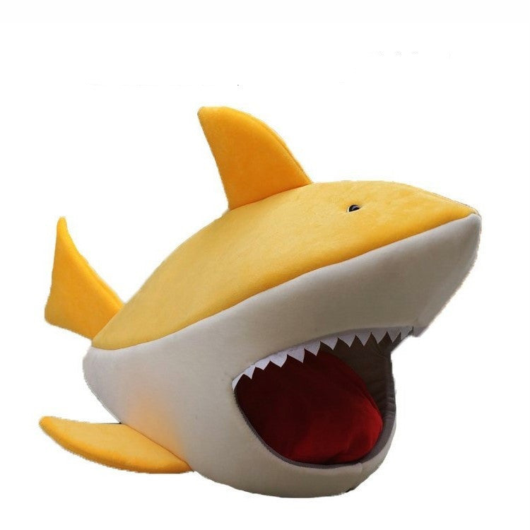 Shark-Shaped Pet Bed – Cat & Dog Cozy Kennel