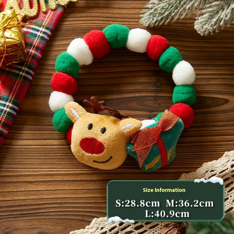 Pet Christmas Collar - Festive Plush Collars for Dogs & Cats
