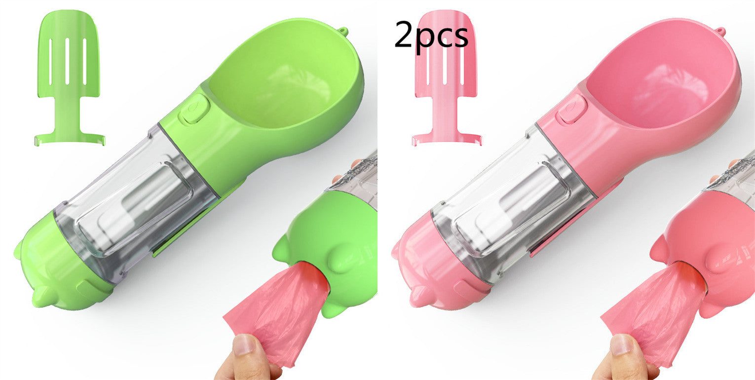 3 In 1 Pet Water Bottle Feeder Bowl Garbage Bag