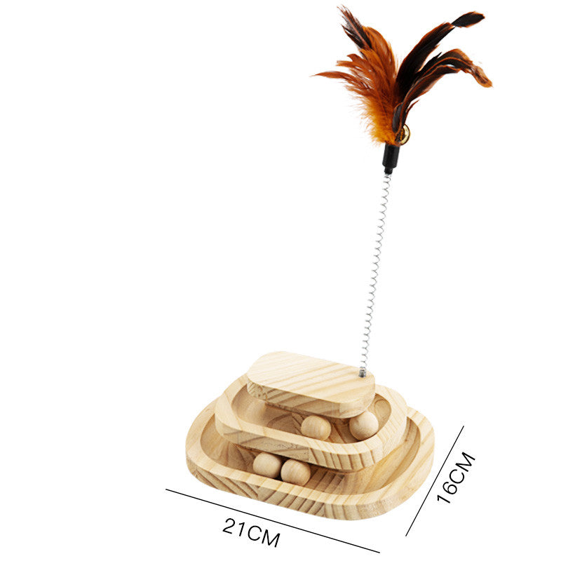 Solid Wood Cat Scratcher With Catnip