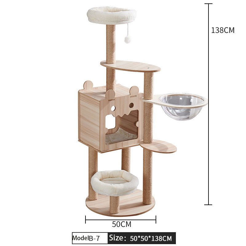 ToyTigris Cat Crawl Nest Scratching Board Tree