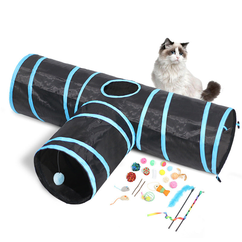 ToyTigris Foldable Cat Tunnel Toy