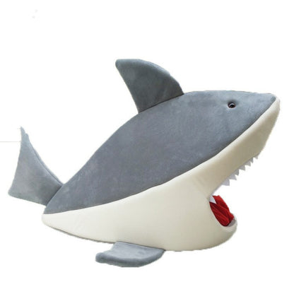 Shark-Shaped Pet Bed – Cat & Dog Cozy Kennel