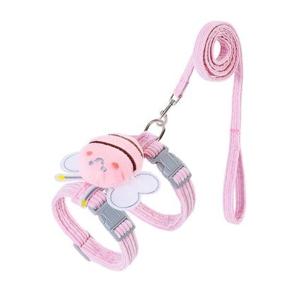 Cute Bee Plaid Adjustable Cat Harness & Leash