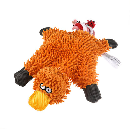 Mop Duck Plush Dog Toy Soft Chew & Play