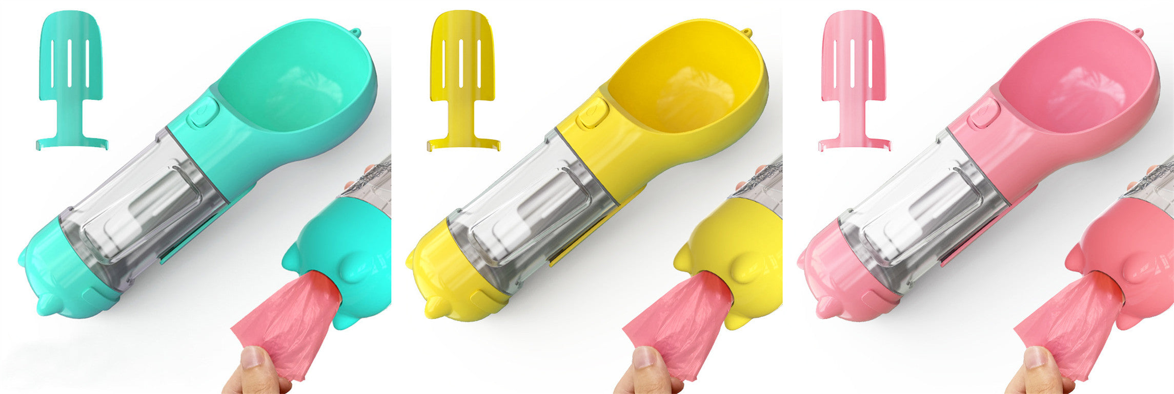 3 In 1 Pet Water Bottle Feeder Bowl Garbage Bag