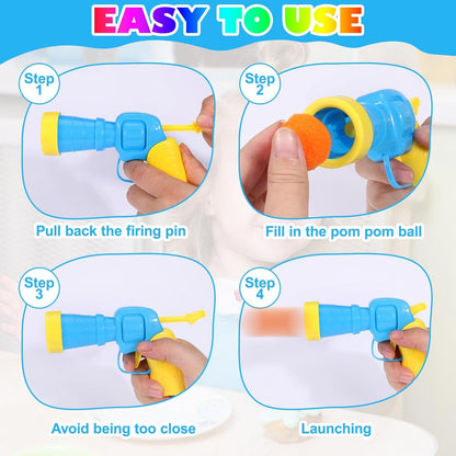 Cat Toy Ball Launcher Gun Interactive Plush Ball Shooter for Cats