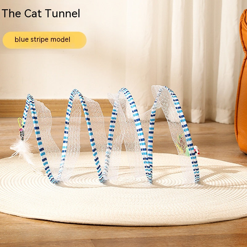 ToyTigris Folded Spring Type Cat Tunnel