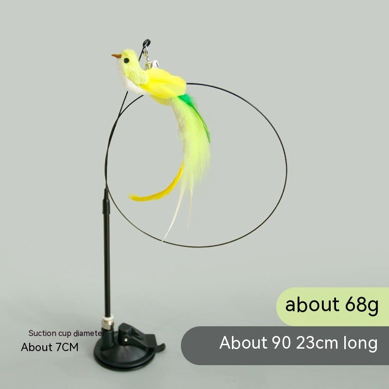 Handsfree Long Stick Feather Cat Toy Interactive Play for Cats