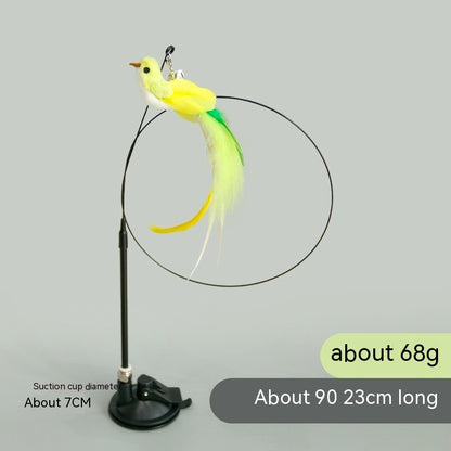 Handsfree Long Stick Feather Cat Toy Interactive Play for Cats