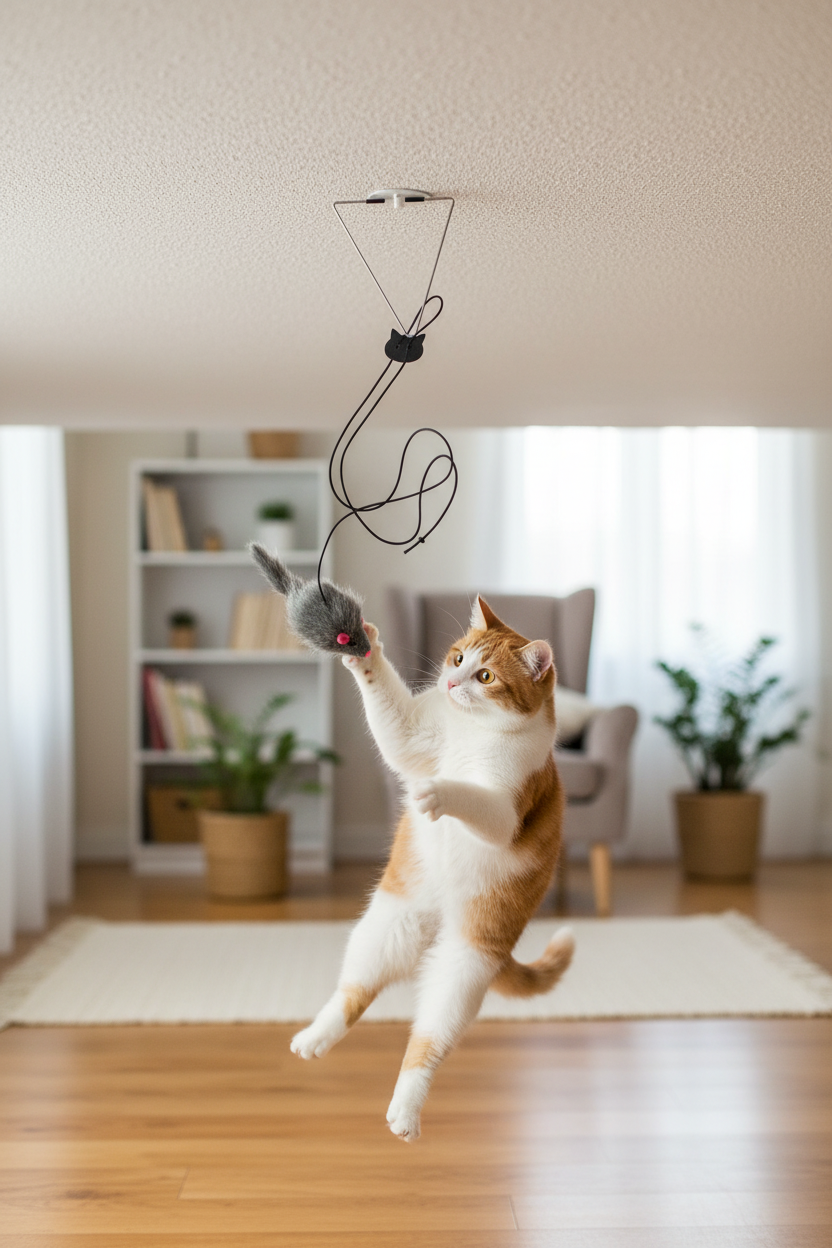 Teleskopische Hänge-Tür kleine Maus Katzen-Spielzeug