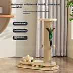 ToyTigris Solid Wood Cat Turntable Scratching Post