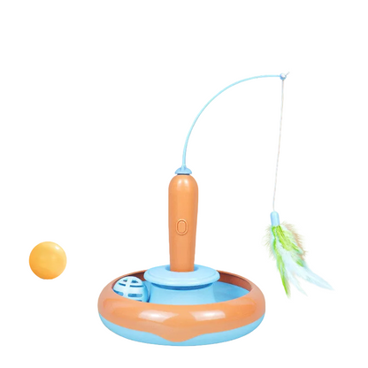 ToyTigris 2 In 1 Interactive Cat Toy With Feather