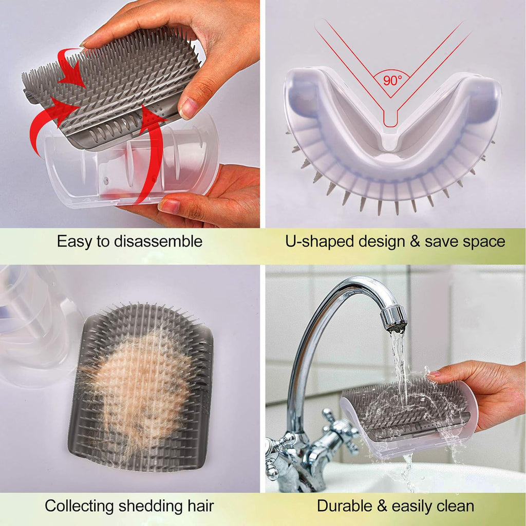 Cat Self-Groomer Corner Wall Hair-Removing Massage Brush