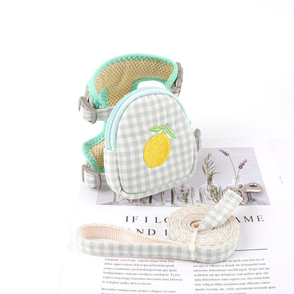 Plaid Cotton Small Dog Vest Harness Adjustable & Comfortable