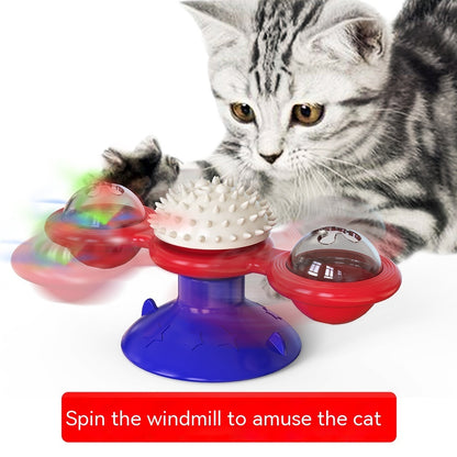Turning Windmill Cat Teaser Toy Rotating Interactive Play