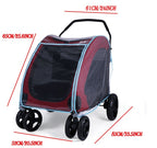 Waterproof Pet Stroller With Rain Cover