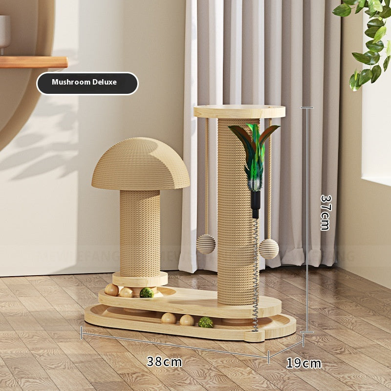 ToyTigris Solid Wood Cat Turntable Scratching Post