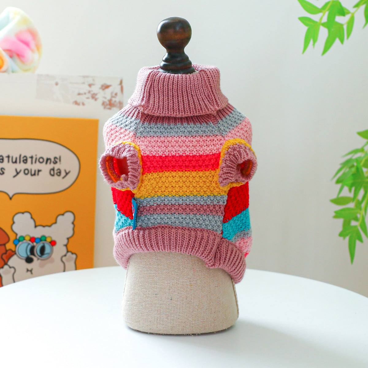 Warm Colorful Stripes Pet Sweater