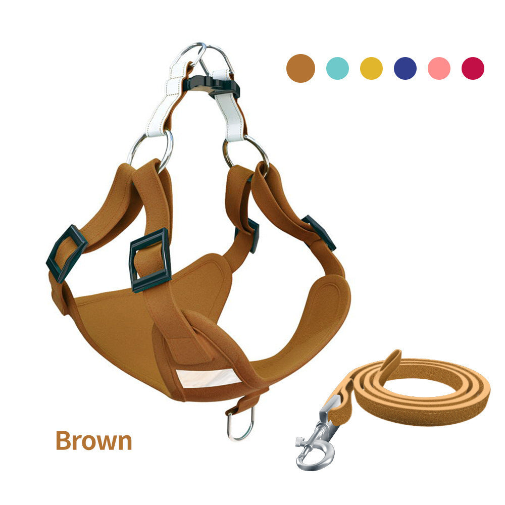 Reflective LED Dog Harness & Leash Vest – No-Pull Adjustable Chest Strap Set