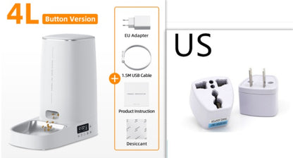 ROJECO 4L Automatic Pet Feeder  WiFi & Button Control for Cats & Dogs