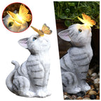 Creative Cat Butterfly Garden Resin Light