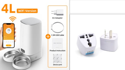 ROJECO 4L Automatic Pet Feeder  WiFi & Button Control for Cats & Dogs