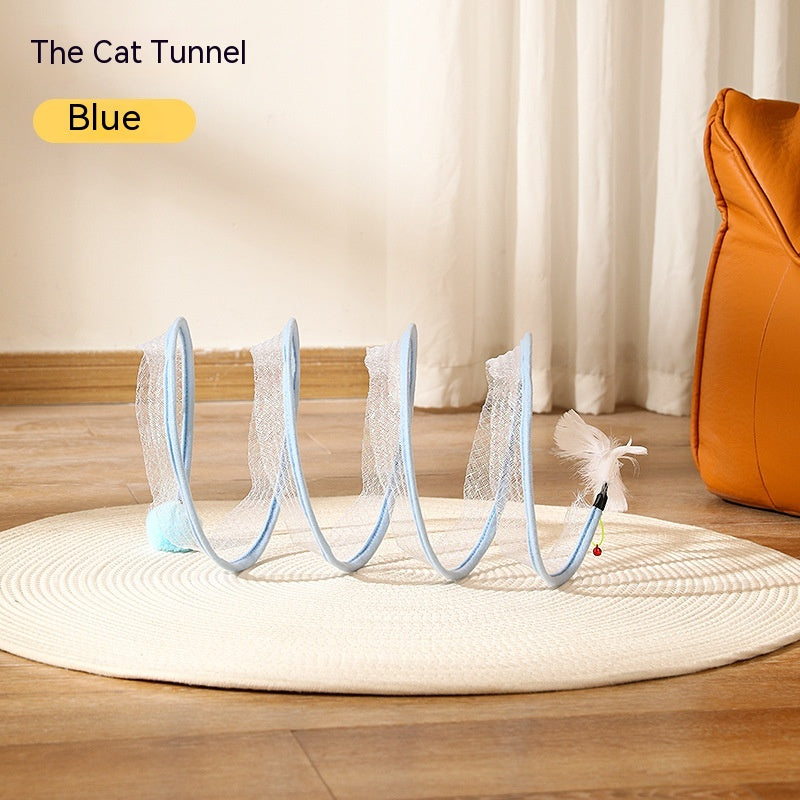 ToyTigris Folded Spring Type Cat Tunnel