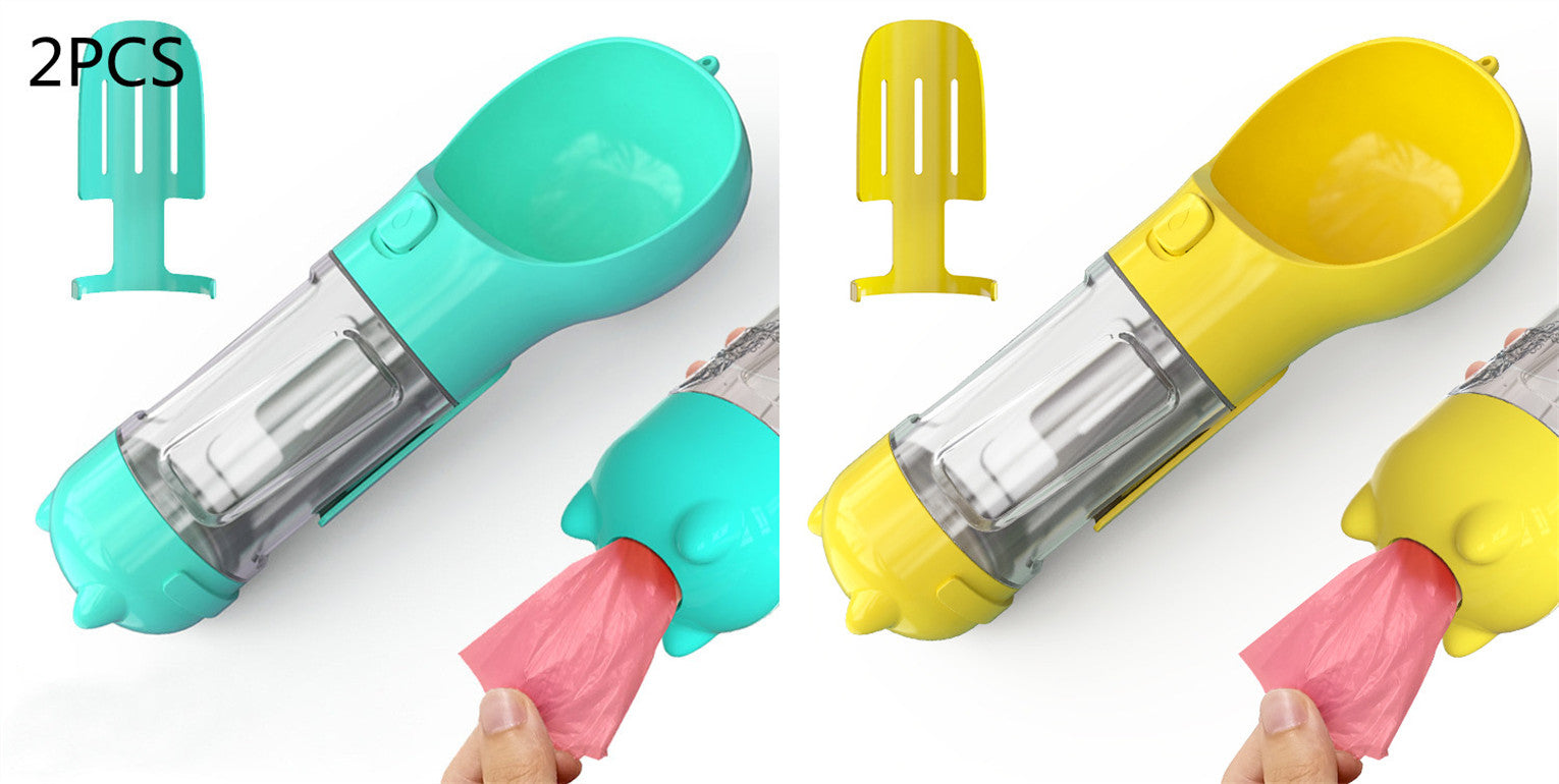 3 In 1 Pet Water Bottle Feeder Bowl Garbage Bag
