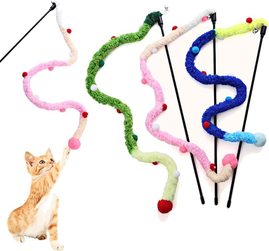 ToyTigris Plush Stick Wands Cat Toy