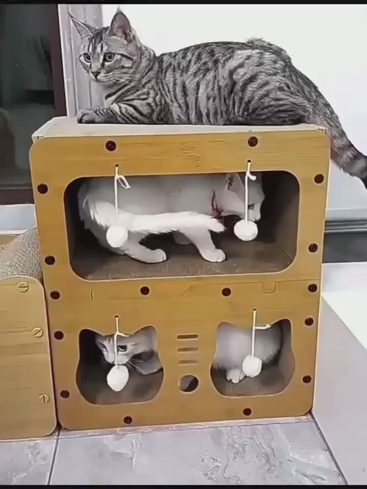 2 Layer Cat Scratcher House Corrugated Villa
