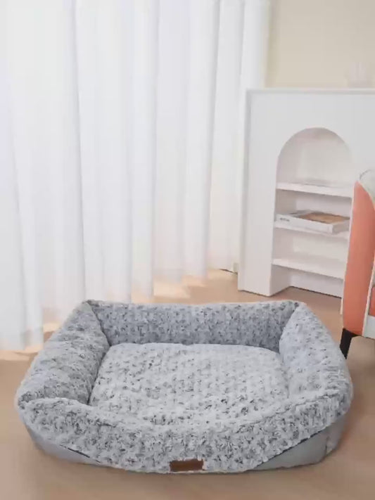 Luxury Swirl Rose Velvet Dog Bed