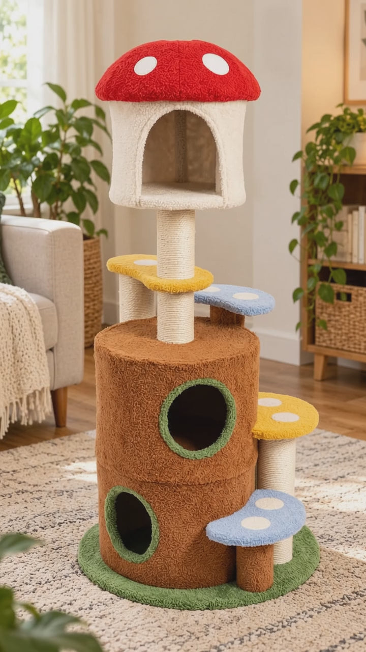 MushroomCats Climbing Tree with Condo & Scratching Posts
