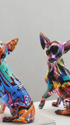 Modern Colorful Chihuahua Resin Decoration