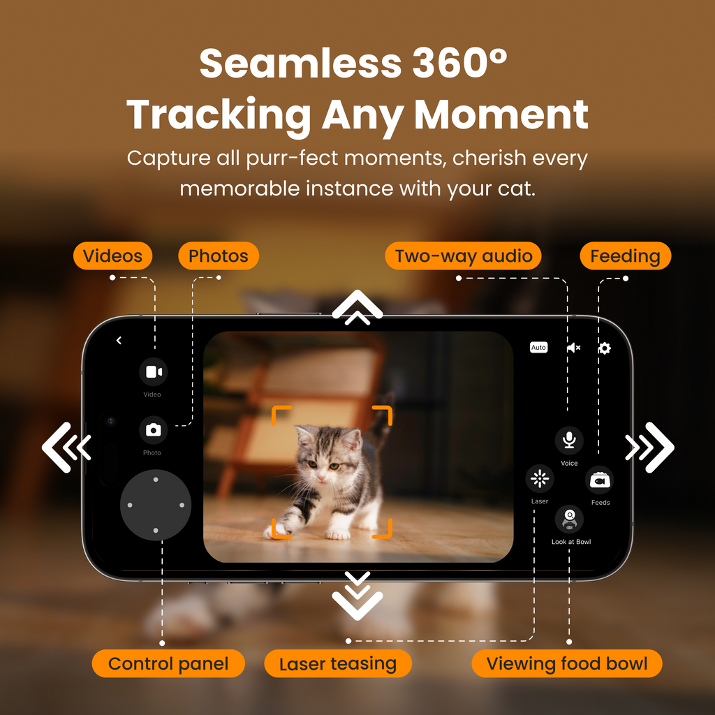 Smart Automatic Cat Feeder 1080P HD Camera, Two-Way Audio & Portion Control