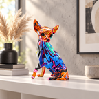 Modern Colorful Chihuahua Resin Decoration