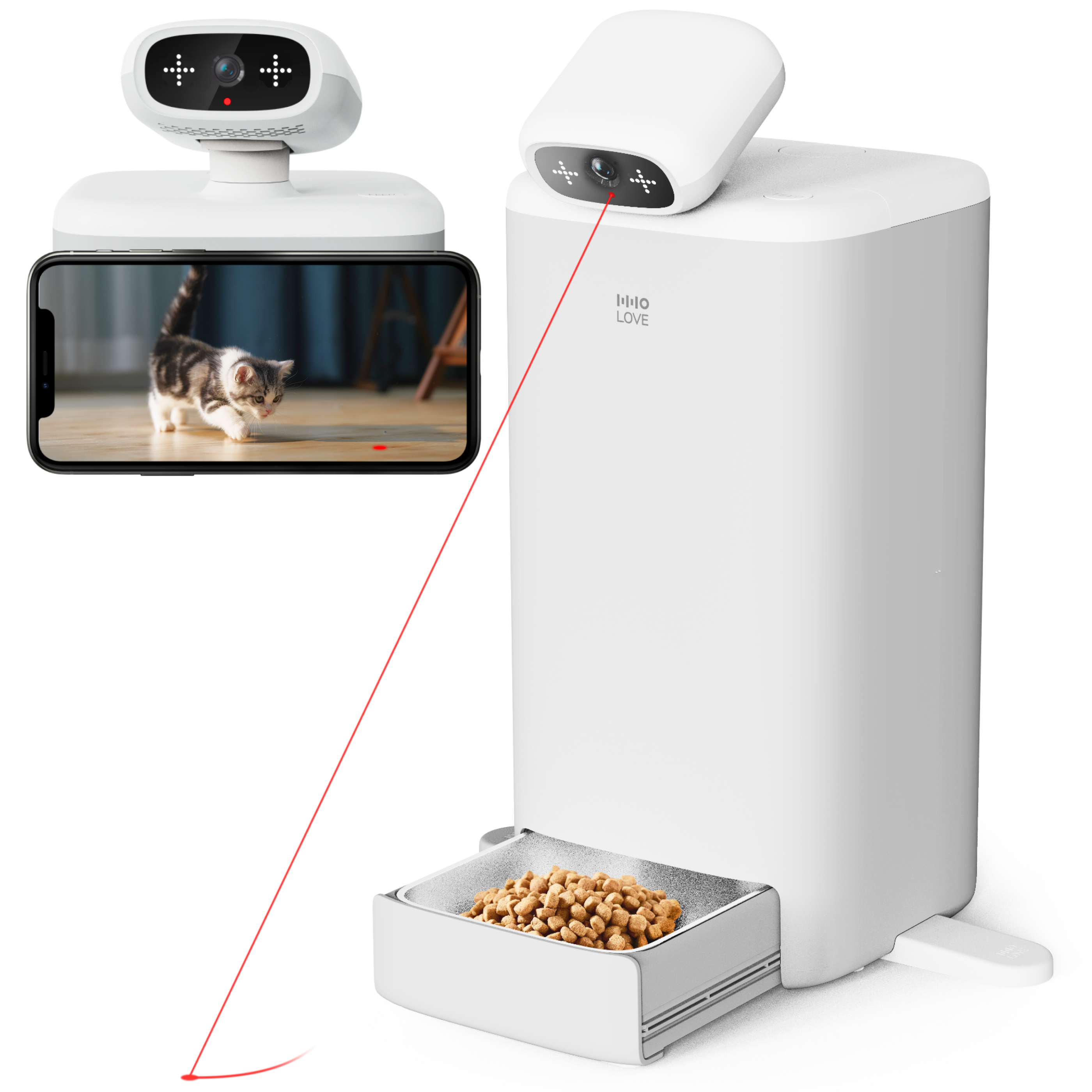 Smart Automatic Cat Feeder 1080P HD Camera, Two-Way Audio & Portion Control